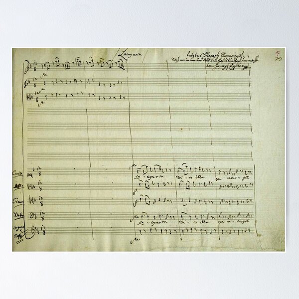 Vista previa del artículo con la obra «Mozart | Lacrimosa | partitura del manuscrito original», diseñado y vendido por en10minutos.