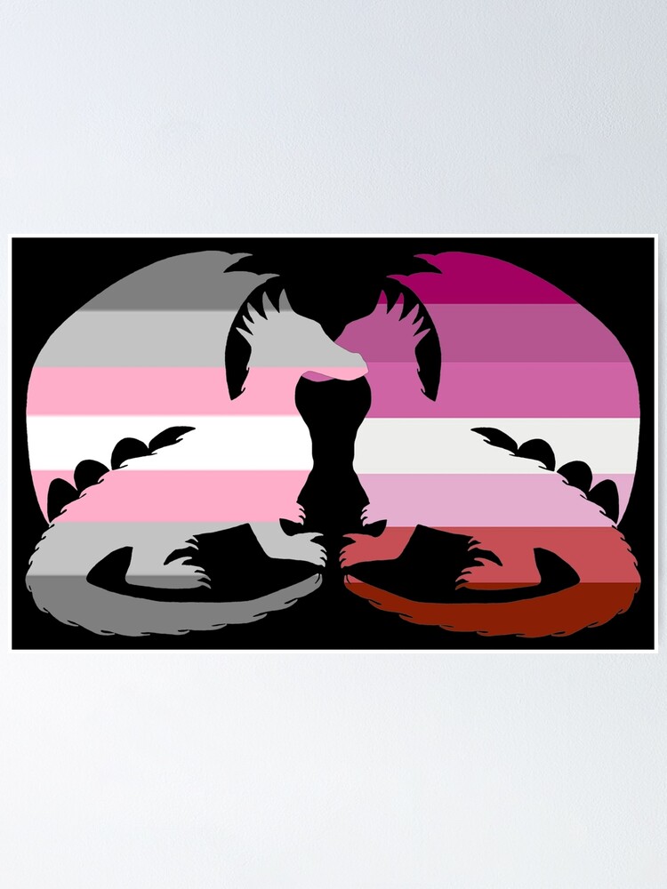 Lesbian Demigirl Pride Dragons Poster By Shaneisadragon Redbubble