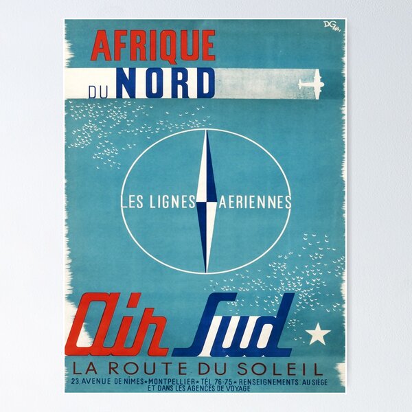 Aperçu de l'œuvre retro iconic Afrique du Nord créée et vendue par CorasPosters.