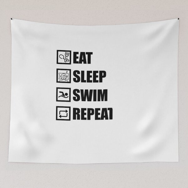 Aperçu de l'œuvre eat sleep swim repeat créée et vendue par NicyShopy.