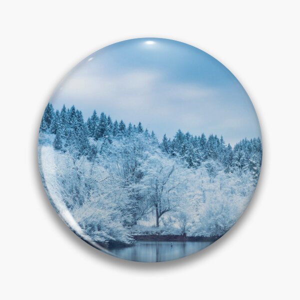 Item preview, Blue Winter Snowy Lake Forest | Winter Mood designed and sold by PinkRainbow.