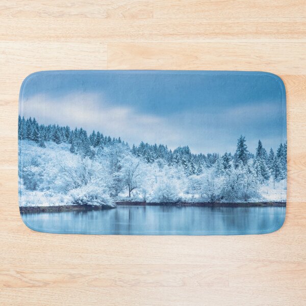 Item preview, Blue Winter Snowy Lake Forest | Winter Mood designed and sold by PinkRainbow.