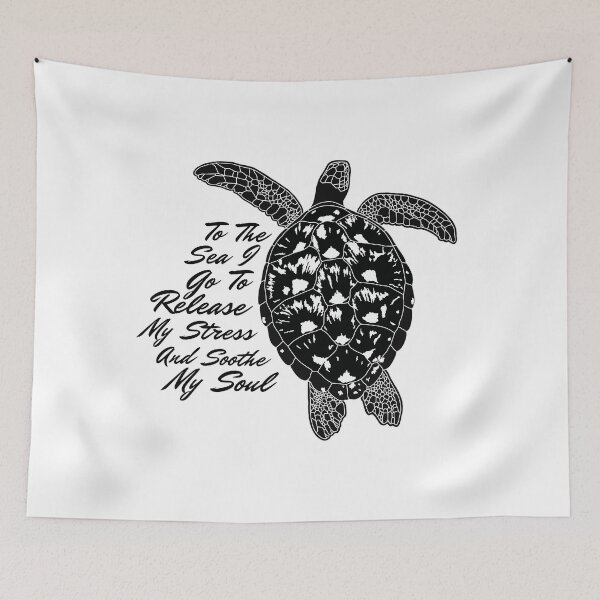 Item preview, Turtle; To the sea I go to release my stress and soothe my soul designed and sold by ArtRoomOregon.