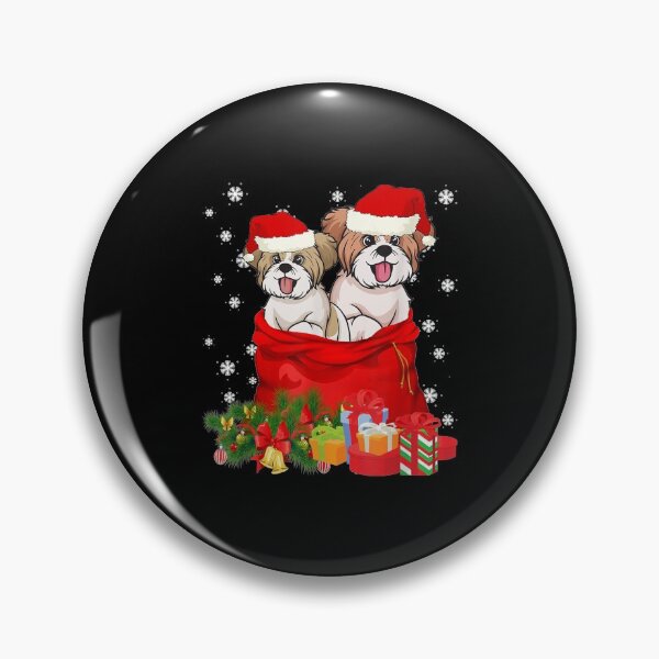Item preview, Two Shih Tzus Puppy In Bag Christmas Santa Dogs Costume designed and sold by JohnnyBench73.