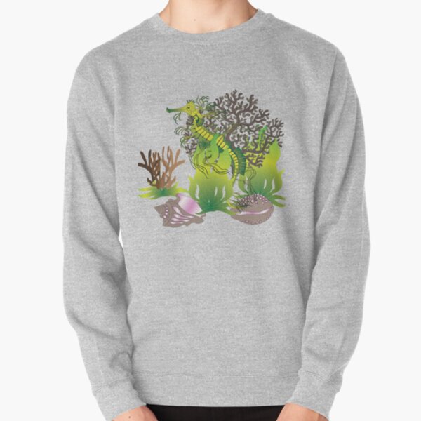 A leafy Sea Dragon Pullover Sweatshirt