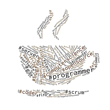 Artwork thumbnail, Hashtag Wordcloud Programmer, Coffee, Word Cloud, Software Engineer, Computer Science, Web, WWW, Programming Humor by Max-Wear