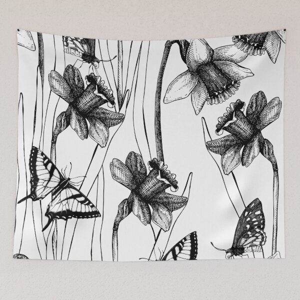 Item preview, Narcissus Flower Butterfly Floral Pattern designed and sold by findot.
