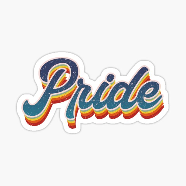 Pride Retro Rainbow Glossy Sticker