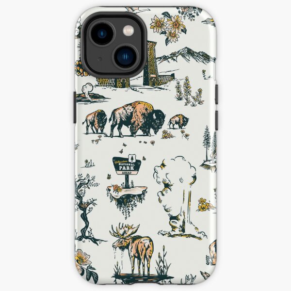 Yellowstone National Park Travel Pattern Design iPhone Tough Case