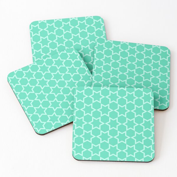 Item preview, Mint Stars Lattice Pattern designed and sold by ImageNugget.
