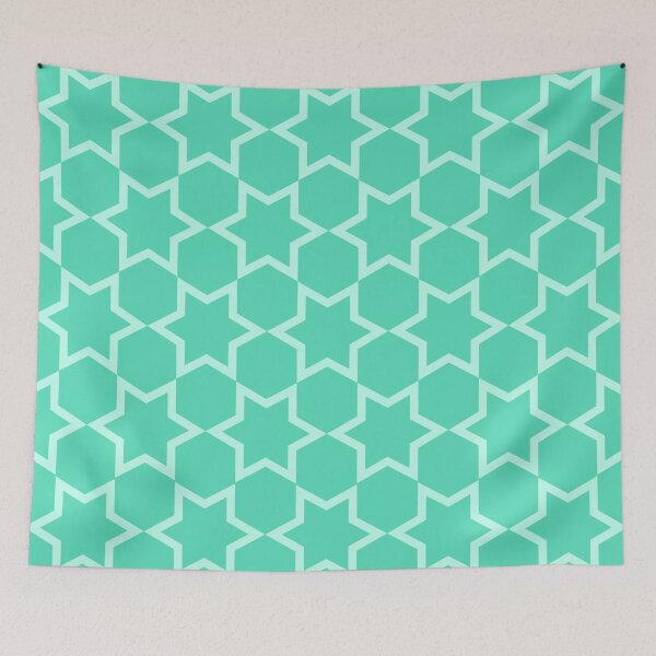 Item preview, Mint Stars Lattice Pattern designed and sold by ImageNugget.