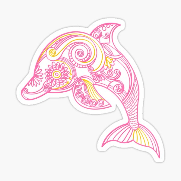 Dolphin Outline Stickers for Sale | Redbubble