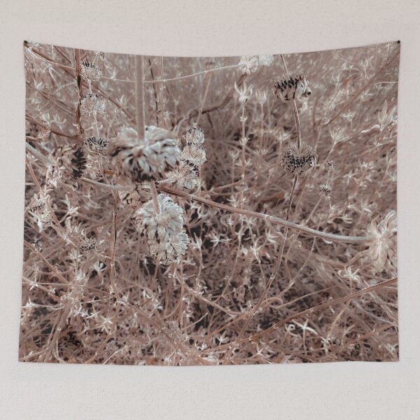 Item preview, blooming dry flowers with brown dry grass texture abstract designed and sold by Mrvell.