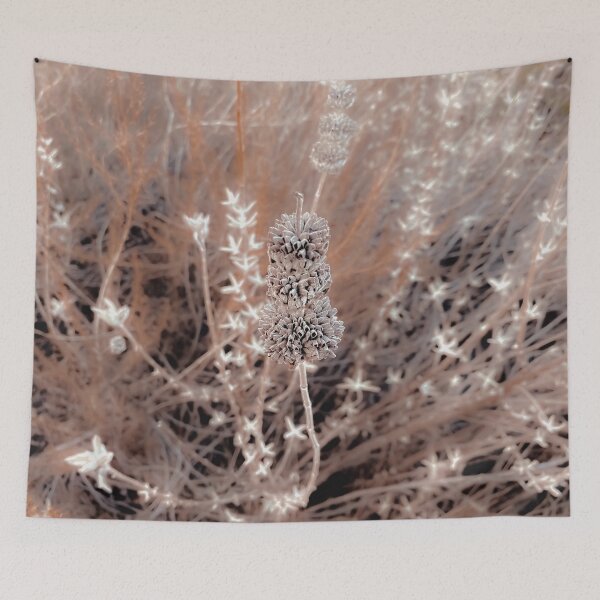 Item preview, blooming dry flowers with brown dry grass field background designed and sold by Mrvell.