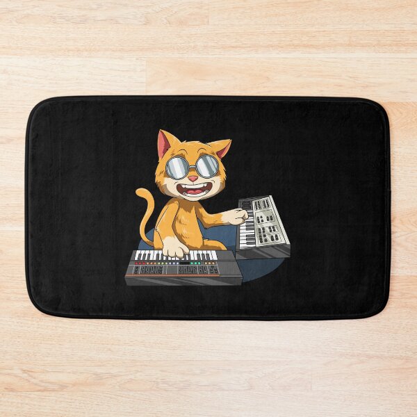 Item preview, Synthesizer cat playing analog synthesizer designed and sold by melomedia.