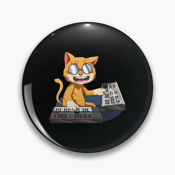 Item preview, Synthesizer cat playing analog synthesizer designed and sold by melomedia.