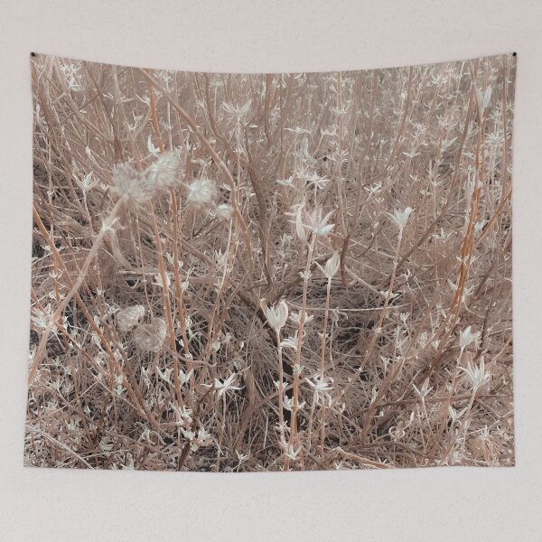 Item preview, blooming dry plant with brown dry grass field abstract background designed and sold by Mrvell.
