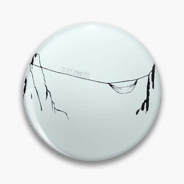 Item preview, Eat. Sleep. Slackline. Repeat landscape with hammock hanged high above the ground, black linework designed and sold by Tolarlei.