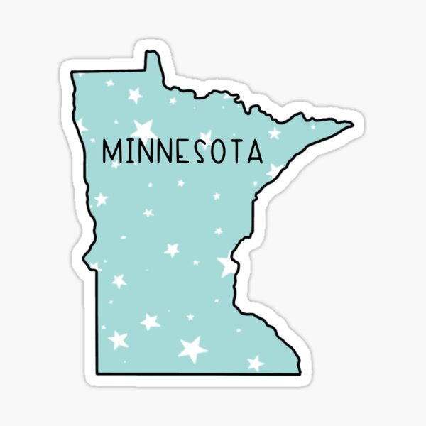 Minnesota Light Teal Star Sticker