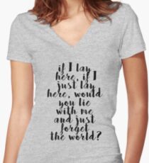 If I lay here Women's Fitted V-Neck T-Shirt