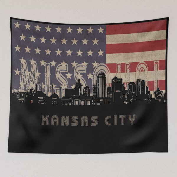 Item preview, kansas city skyline flag designed and sold by BekimART2.
