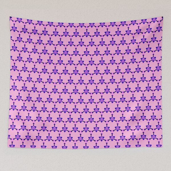Item preview, ISPAHAN 9 pattern oriental stars triangles psychedelic electric royal blue pink purple black designed and sold by dragonemma.