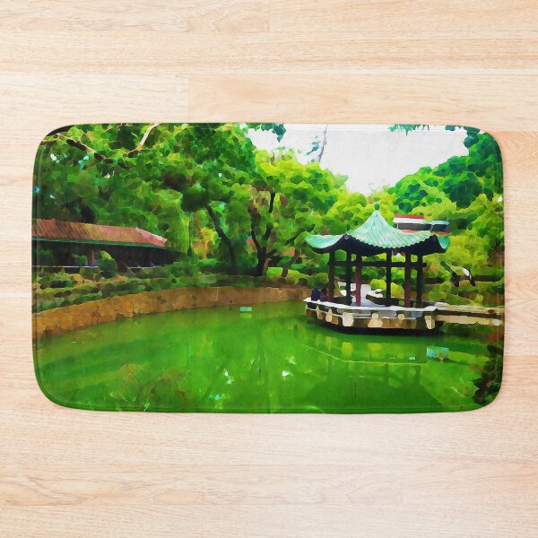 Item preview, Asian Green Garden Resting Hill Xie Shan Watercolor Painting designed and sold by impetum.