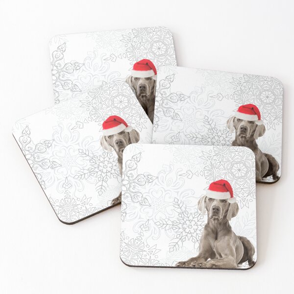 Item preview, Weimaraner Christmas Gift Santa Snowflakes designed and sold by FunShirtDesigns.