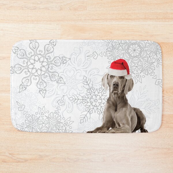 Item preview, Weimaraner Christmas Gift Santa Snowflakes designed and sold by FunShirtDesigns.