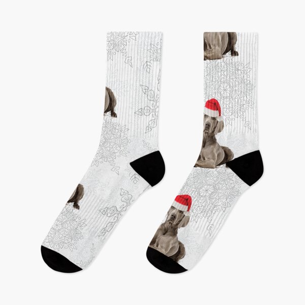 Item preview, Weimaraner Christmas Gift Santa Snowflakes designed and sold by FunShirtDesigns.