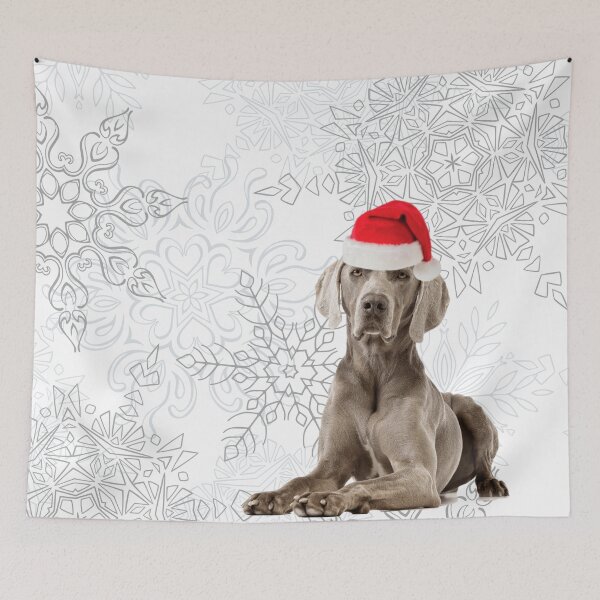 Item preview, Weimaraner Christmas Gift Santa Snowflakes designed and sold by FunShirtDesigns.