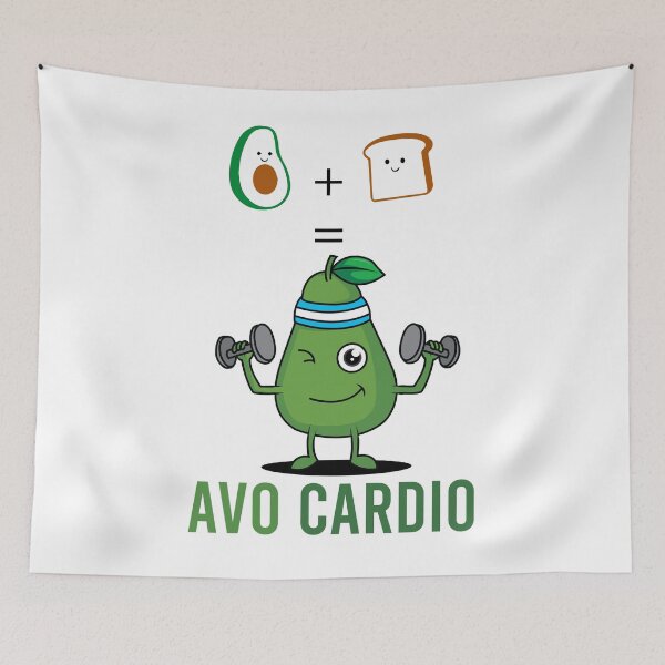 Item preview, funny avacado+toast=avo cardio designed and sold by Chichmano.