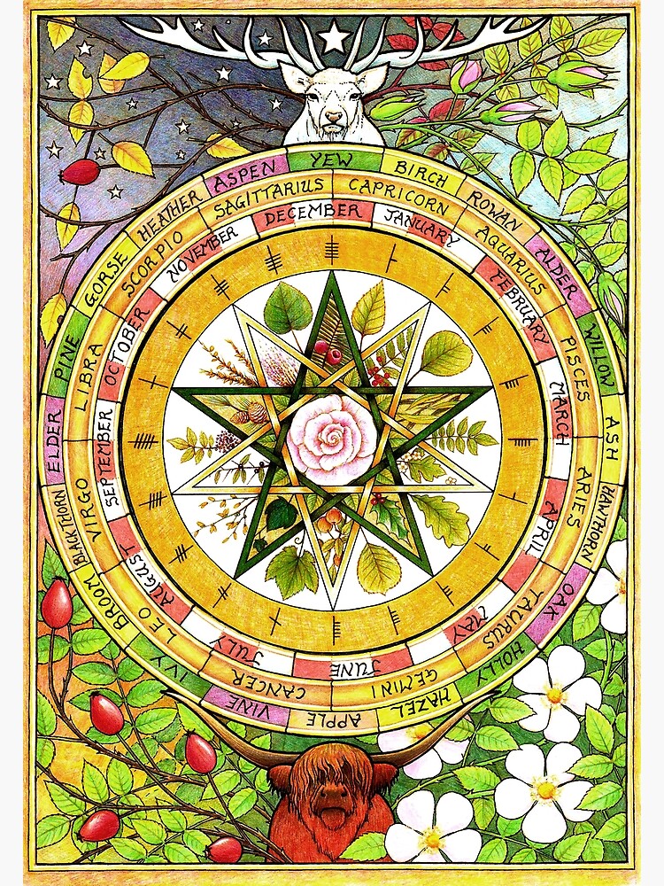 Thumbnail 2 of 2, Greeting Card, The Ogham Grove (full colour) designed and sold by Yuri-Leitch.