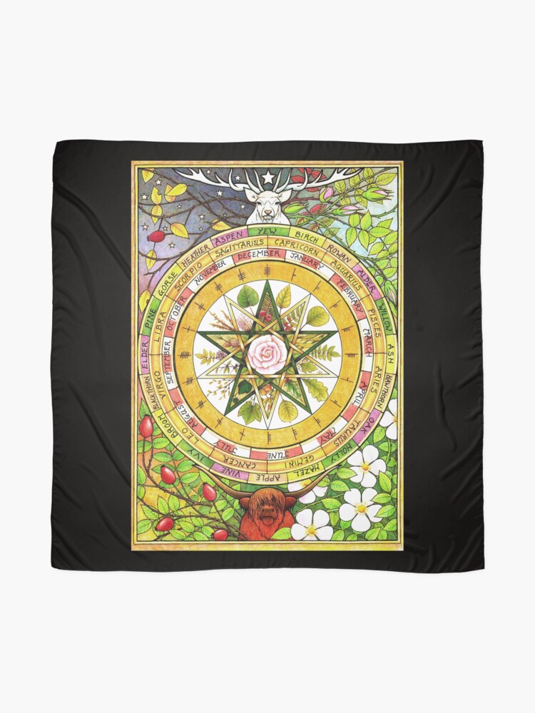 Alternate view of The Ogham Grove (full colour) Scarf