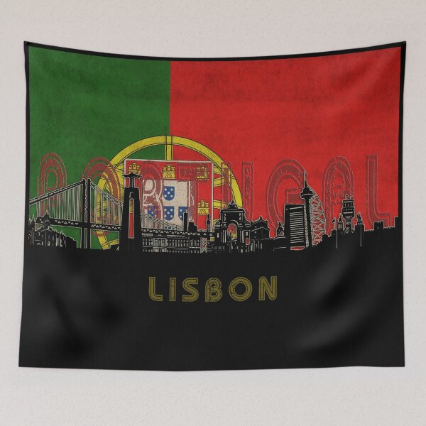 Item preview, lisbon skyline flag designed and sold by BekimART2.