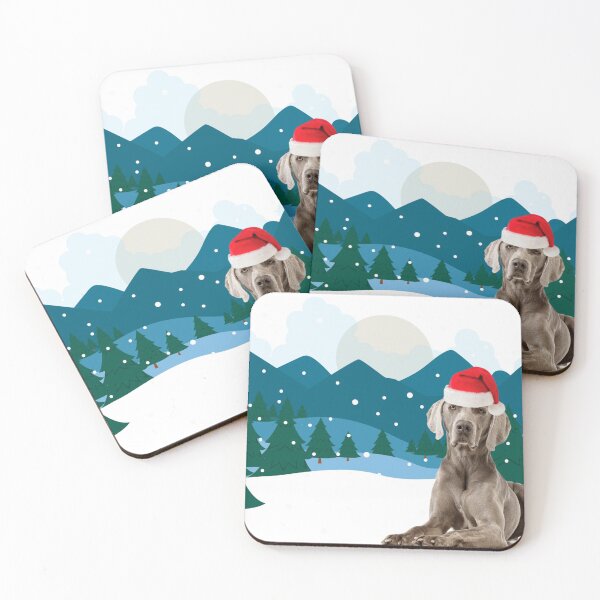 Item preview, Weimaraner Christmas Gift Santa Mountains designed and sold by FunShirtDesigns.