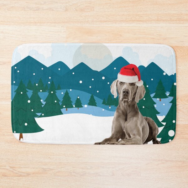 Item preview, Weimaraner Christmas Gift Santa Mountains designed and sold by FunShirtDesigns.
