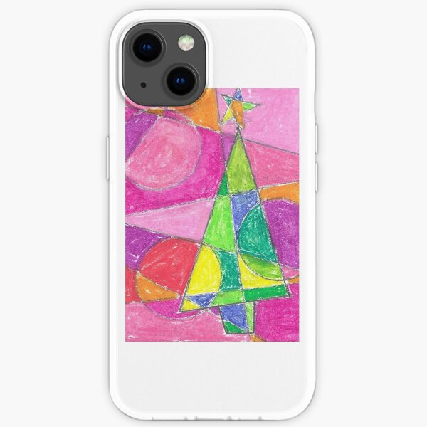 Christmas card Pink and Green iPhone Soft Case