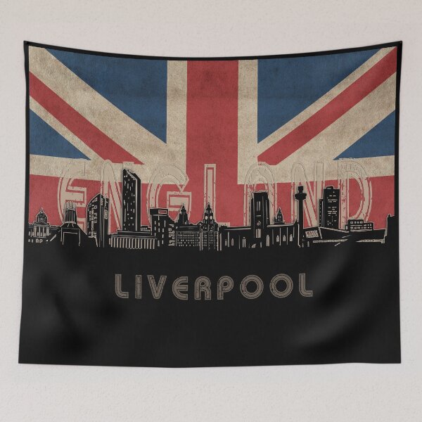 Item preview, liverpool skyline flag designed and sold by BekimART2.