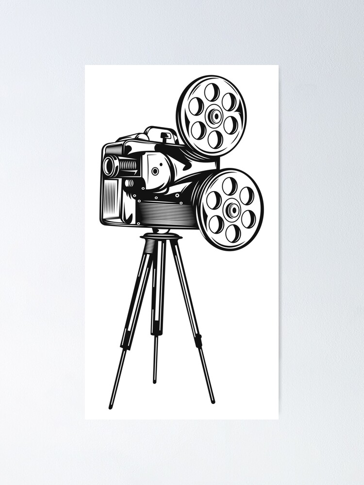 Vintage Film Camera Decor With Popcorn Reel Film Clapper Board And