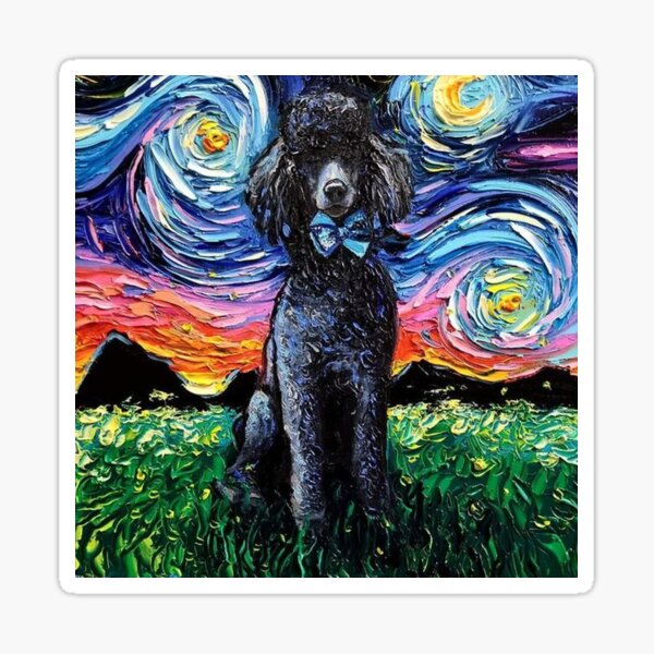 Vista previa del artículo con la obra «Caniche lindo perro mascota perros mascotas cachorro arte caniche arte pop», diseñado y vendido por Coolstuff4you71.