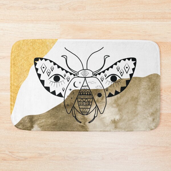 Item preview, Gold and brown watercolor abstract shapes with black line art occult magic scarab digital design illustration  designed and sold by MazeMazekeen.