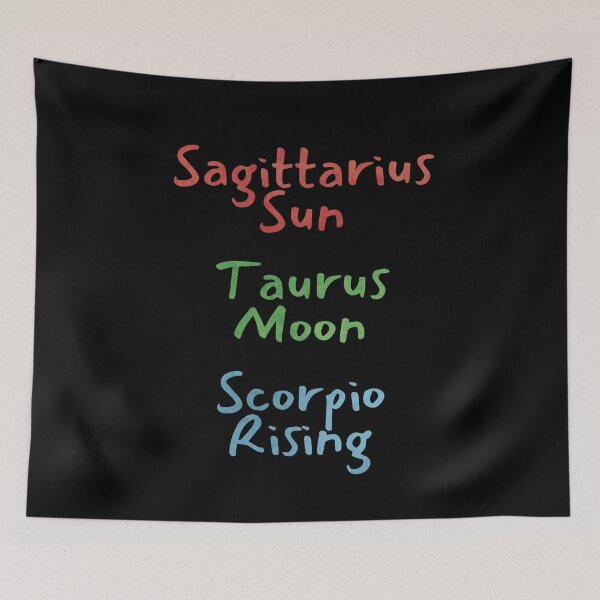 Item preview, Sagittarius Sun Taurus Moon Scorpio Rising Text designed and sold by leomooncreates.
