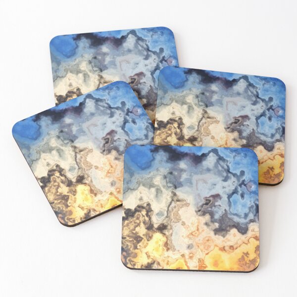 Item preview, Abstract Marbled sunset gold and blue sky designed and sold by Digibee.
