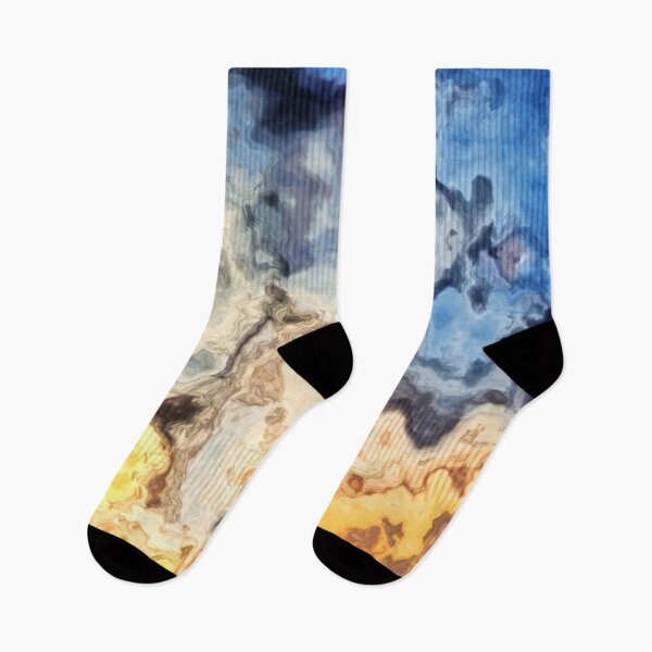 Item preview, Abstract Marbled sunset gold and blue sky designed and sold by Digibee.