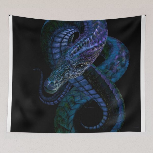 Item preview, Blue Wyrm Dragon coming out of the Darkness designed and sold by sodsworld.
