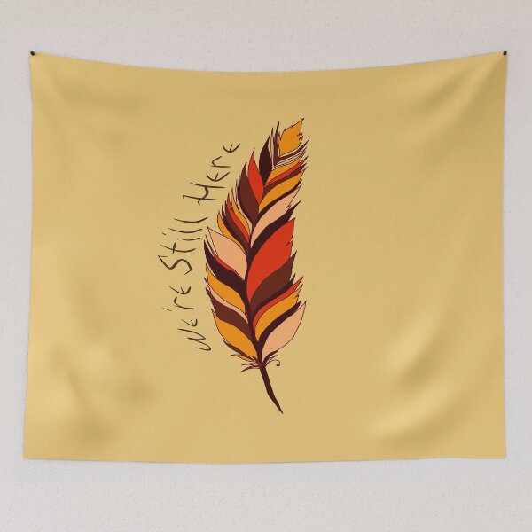 Item preview, DONATE We're Still Here Feather - Orange/Red designed and sold by Emily Boynton.