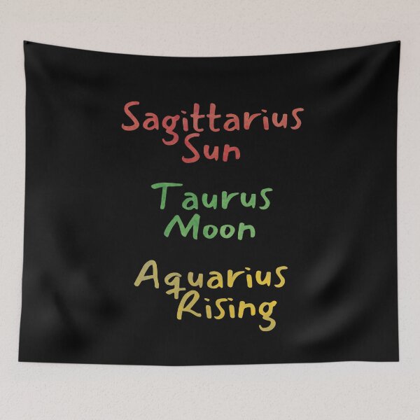 Item preview, Sagittarius Sun Taurus Moon Aquarius Rising Text designed and sold by leomooncreates.