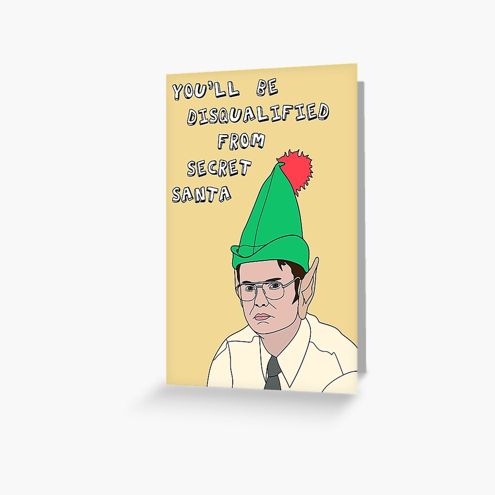 "Dwight Schrute The Office Secret Santa" Greeting Card by CrumbBums