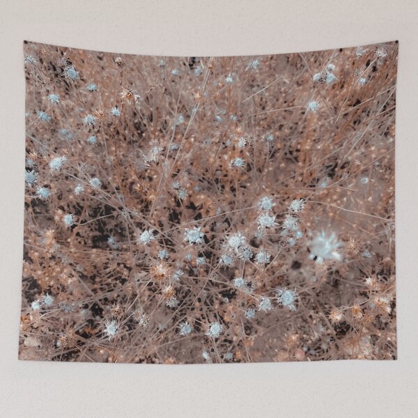 Item preview, blooming dry flowers with brown dry grass abstract background designed and sold by Mrvell.